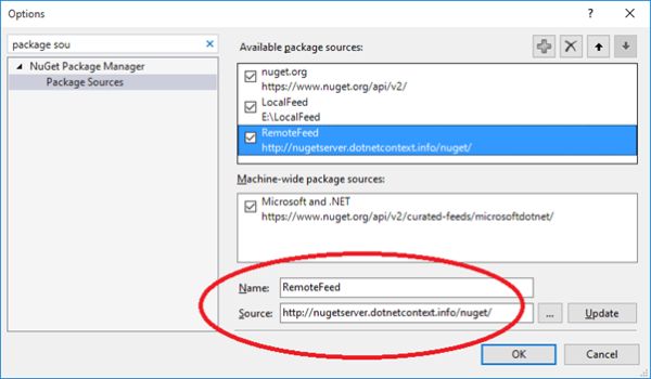 Add Remote Feed As A Package Source In Visual Studio